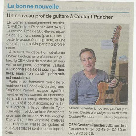 Stéphane Vaillant, nouveau professeur de Guitare